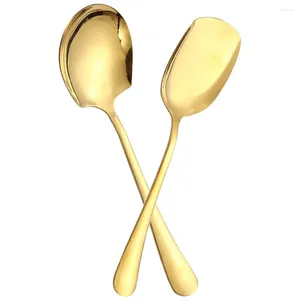 Juegos de vajillas 2 PC Sopa de cuchara masculina Sopa de cocina Hogar de acero inoxidable coreano Siring Spoons Postre reutilizable Mini