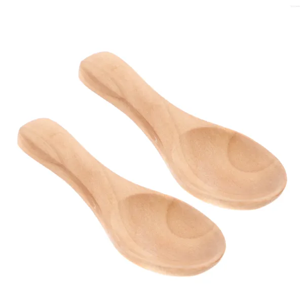 Ensembles de vaisselle 2 pcs lait en poudre cuillère mini cuillères en bois courte poignée japonais cuillère cuillère