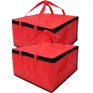 Din sets sets 2 pc's herbruikbare boodschappentas pizza levering zakken thermische warmere maaltijd tote geïsoleerde cake koeler bento