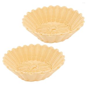 Conjuntos de vajilla 2 PCS Cesta de pan redonda Cestas de huevos Contenedor de verduras Soporte de papa Contenedores de frutas Juguetes Fiesta