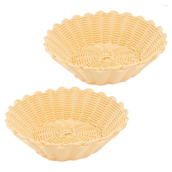 Ensembles de vaisselle 2 pièces panier à pain rond paniers à oeufs conteneur de légumes porte-pommes de terre conteneurs de Fruits jouets fête