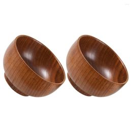 Ensembles de vaisselle 2 pcs Saladier Riz Bois Fruits pour comptoir de cuisine Jujube Bols en bois servant