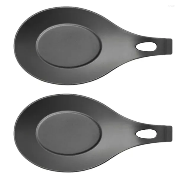 Conjuntos de vajillas 2 PCS Cuchara de silicona Mat Cubiertos Almacenamiento Rack Titular Sopa Cucharón Soporte Resto Suministros de cocina Restos de gel de sílice