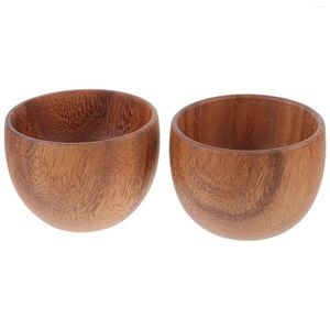 Ensembles de vaisselle 2 pièces petit bol en bois bols grande salade pain cuisine servant des fruits en bois pour