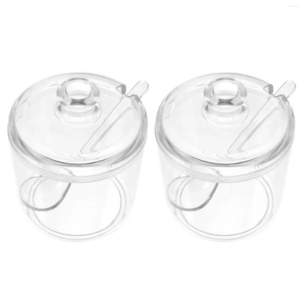 Ensembles de vaisselle 2 pièces pot à épices cuisine peut aromatiser conteneur conteneurs en plastique secouer sucre assaisonnement acrylique boîtes de rangement