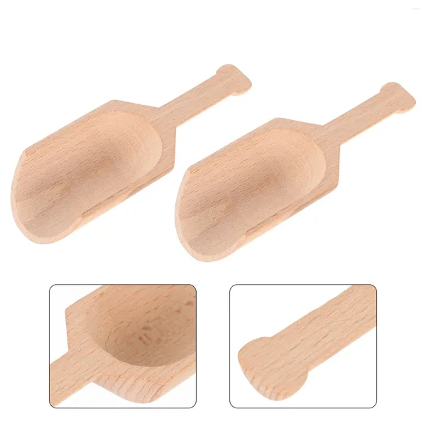 Ensembles de vaisselle 2 pcs cuillères cuillères Salle Salt Scoops Candus en vrac cuillères utiles pour la maison Practical Tea Wooen Taspoon Lilk Powder