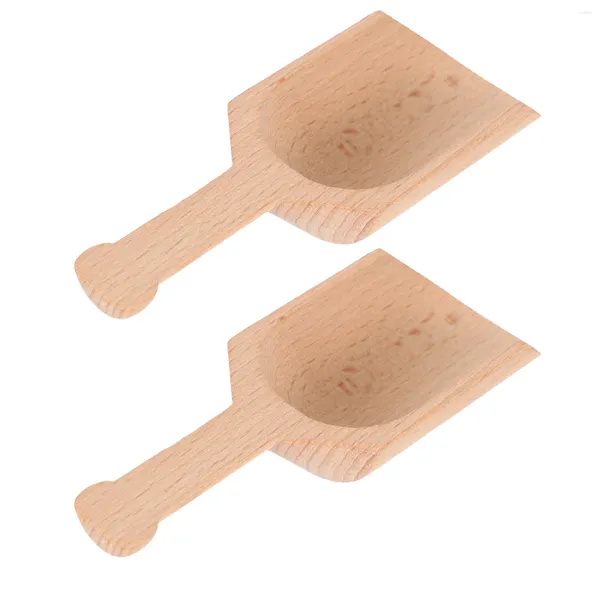 Juegos de vajilla 2 pcs cucharas de sal de sal de cuchara para el hogar big lilk polvo Scoops té para madera de comestibles madera de madera