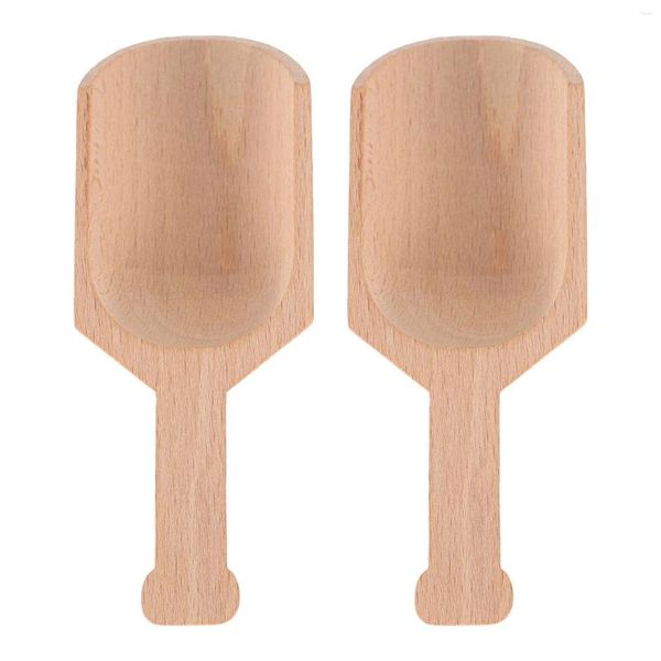 Ensembles de vaisselle 2 pièces cuillère cuillères à thé en bois cuillères à lait en poudre cuillères à sel pour épicerie bain pratique