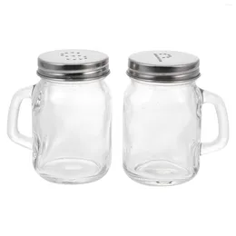 Ensembles de vaisselle 2 pièces arroseur cuisine assaisonnement conteneurs bouteilles de poivre Mason Jar Shaker Gadgets salière en verre épices BBQ Mini bocaux