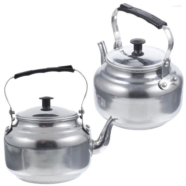 Ensembles de vaisselle 2 pièces Vintage théière Carafe cafetière utilisation quotidienne bouilloire d'eau en aluminium cuisinière alliage pour