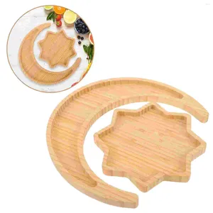 Ensembles de vaisselle 2 pièces plateau à pain résistant à l'usure plateau multifonction fruits bambou dessert