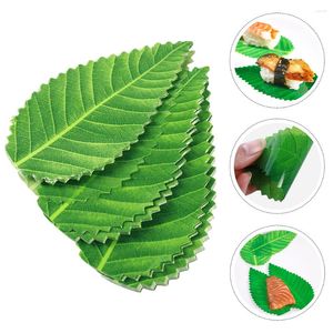 Ensembles de vaisselle 200 pièces décor vert grande feuille artificielle feuilles hawaïennes forme Steak assiette décorations