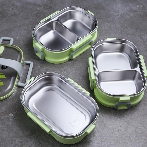 Ensembles de vaisselle 21 15 6.0cm en acier inoxydable Portable Bento Box Conteneur de stockage Images de dessin animé Déjeuner pour