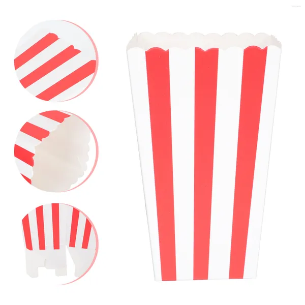 Ensembles de vaisselle 24 pièces boîte-cadeau conteneurs de bonbons fête Snack pop-corn film nuit fournitures rose seau papier