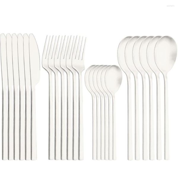 Ensembles de vaisselle 24 pièces vaisselle de table en acier inoxydable vaisselle de luxe ensemble de couverts Vintage couteau fourchette cuillère Western couverts cuisine