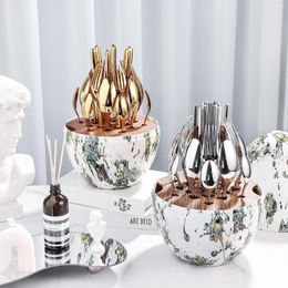 Dijkartikelen sets 24 stks gouden flatware dinerset roestvrijstalen spiegel spiegel vork Knive Lepel cadeau 2023 servies bestek