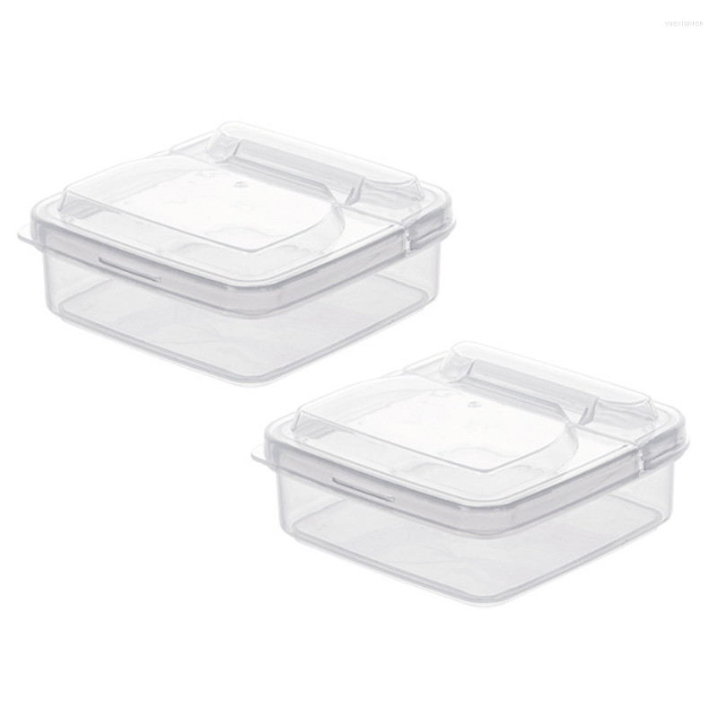 Servis uppsättningar 2st Bacon Keeper Butter Packing Box -skålen med locklådor