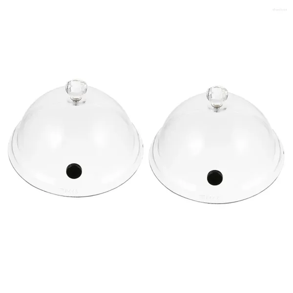 Conjuntos de vajilla 2 unids Cloche Dome Cover Infuser Bell Jar Pantalla de cocina para placas Gafas Tazones Fumador Transparente