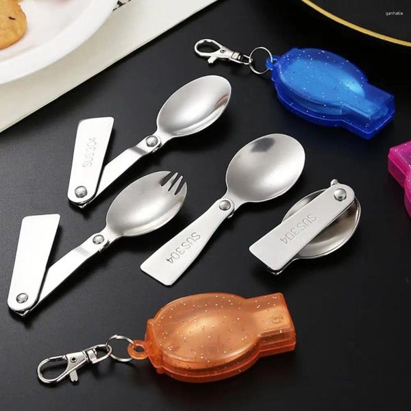 Ensembles de vaisselle 2pcs Spoon de pliage de pique-nique extérieur