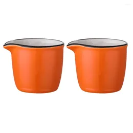 Ensembles de vaisselle 2pcs Pichet Café Creamer Pichet Sirop Sauce Verseur Vinaigrette Pour La Cuisine À Domicile 40ml Orange