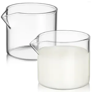 Din sets sets 2 stks kleine glazen melkkruiken koffiekopjes containers
