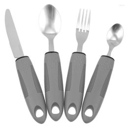 Setwares Sets 3/4/5pcs Ouderly eten Uitgevingen Adaptieve kit Bebouwde bestek Bendable Lepel Handicap -vork voor Parkinsons