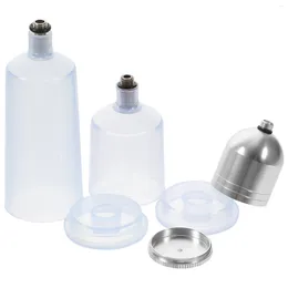 Serviessets 3 stuks Airbrush Vervanging Pot Fles Dispenser Doorzichtige container Glazen lege metalen portie Terrarium