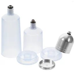 Ensembles de vaisselle 3 pièces aérographe remplacement Pot bouteille conteneur clair démontable verre métal partie vide conservateur