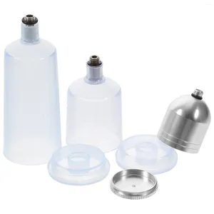 Serviessets 3 stuks Airbrush Vervanging Pot Fles Dispenser Doorzichtige container Glazen lege metalen portie Terrarium