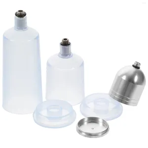 Ensembles de vaisselle 3 pièces Pot de remplacement d'aérographe Bouteilles de stockage Récipient transparent Pot en verre Partie vide Réservoir de Terrarium en plastique