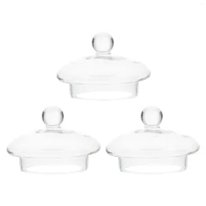Ensembles de vaisselle 3 pièces bouilloire à thé transparente accessoires de théière couvercles protecteurs de passoire à domicile couvre bouchons de filtre de protection