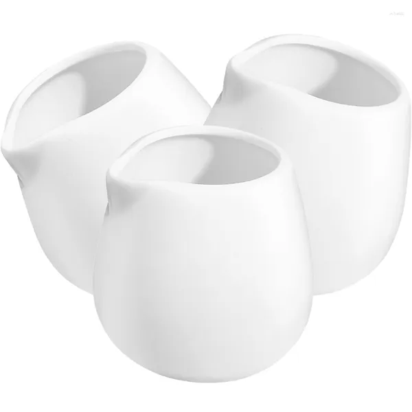 Ensembles De vaisselle 3 pièces crémier cruche sauce soucoupe miel conteneur Mini pichet verseur bol porcelaine bateau Dispensador De Leche