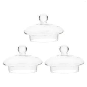 Ensembles de vaisselle 3 pièces couvercle de bouilloire en verre passoires rondes passoires théière à thé clair accessoires cruche passoire