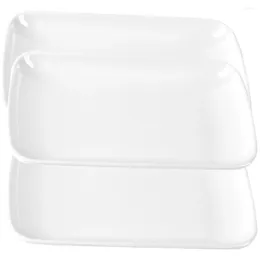 Ensembles de vaisselle 3 pièces bijoux rouleau de riz assiette de petit déjeuner couverts en plastique plateau de service en mélamine rectangulaire