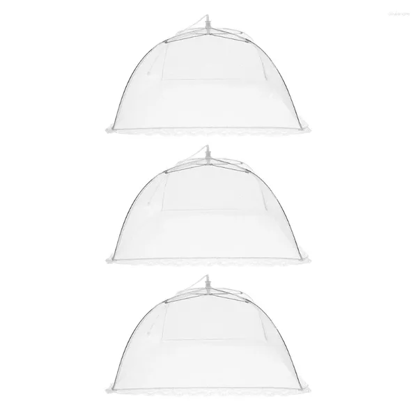 Conjuntos de vajilla 3 PCS Bolsa de almacenamiento Malla Plegable Cubierta vegetal Metal al aire libre Suministros para el hogar cubiertos