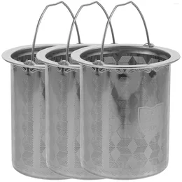 Ensembles de vaisselle 3 pièces fuite de thé passoire durable fournitures de pot fabricant infuseur résidus en acier inoxydable