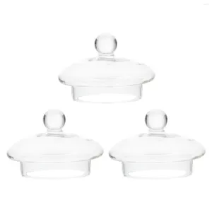 Ensembles de vaisselle 3 pièces accessoires de théière couvre petit pichet en verre distributeur couvercle de protection couvercles de passoire pots japonais