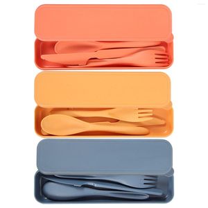 Juegos de vajilla 3 cubiertos portátiles cuchara tenedor reutilizable para viaje almuerzo Picnic Camping uso