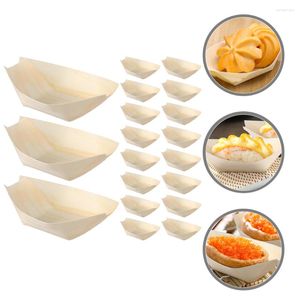 Servies Sets 300 Stuks Board Sushi Serveerschaal Wegwerp Borden Bestek Dienblad Hout Grenen Boot Snack Houten