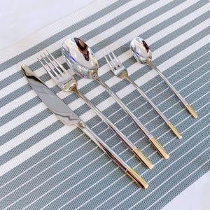 Ensembles de vaisselle 304 acier inoxydable couteau fourchette cuillère or vaisselle plaqué or El fournitures Western Restaurant et