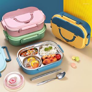 Ensembles de vaisselle 304 acier inoxydable boîte à lunch isolation repas pour enfants préparation conteneur chauffage stockage gestionnaire couche