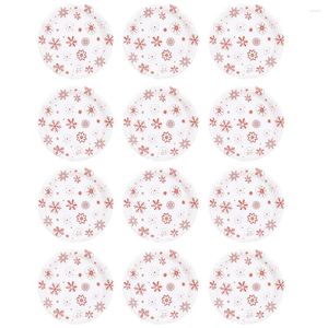 Juegos de vajilla 32 piezas Suministros desechables navideños Platos de papel con patrón de copo de nieve