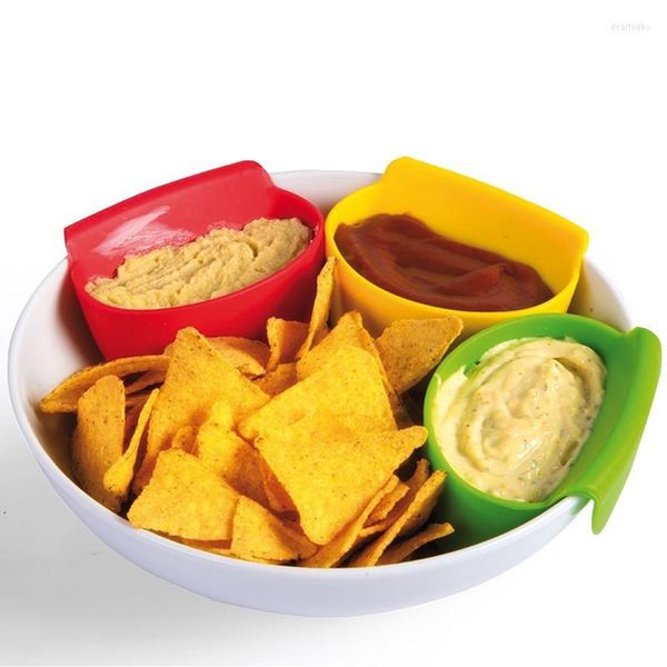 Juegos de vajilla 3 unids/set Kit de cuencos de cocina herramienta platos pequeños intestino colgante para salsa de tomate sal vinagre azúcar