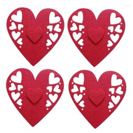 Ensembles de vaisselle 4 Pack Fashion Love Heart Sac à couverts Porte-vaisselle Couteau Fourchette Sacs Parfait pour les couples et les rassemblements romantiques Drop