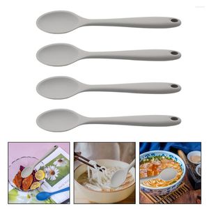 Ensembles de vaisselle 4 pièces cuillères de cuisson riz ramen cuillère à soupe antiadhésive argenterie cuillère en silicone service de table