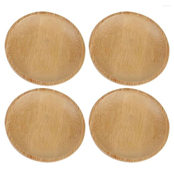 Ensembles de vaisselle 4 pcs bambou créatifs petites apéritifs assiettes bol à latéral plat de soja bols plats