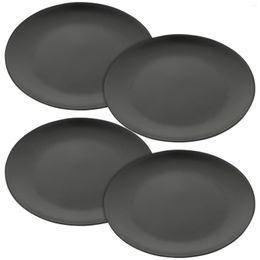 Set di stoviglie 4 pezzi vassoio rotondo nero piatto in melamina piatto pranzo cena formaggio antipasto fondo piatto