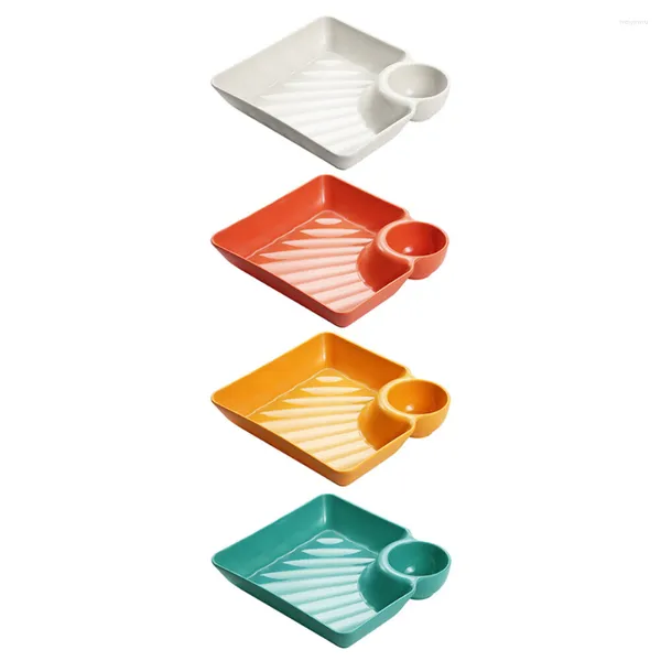 Juegos de vajilla 4 piezas Platos de postre Platos de almacenamiento de albóndigas de Japón Plato de plástico Sushi para servir japonés