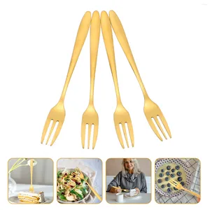 Ensembles de vaisselle 4 PCS Cake Fork Forks Kitchen Gadget Gadget à trois dents Métal de dents