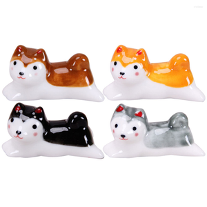 Serviessets 4 stuks keramische eetstokjessteun desktop vork Chinees decor kleine hond mooie lepel thuisbenodigdheden keramiek accessoire tafel